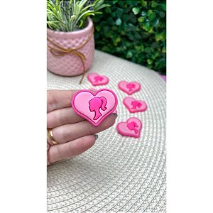 Aplique Emborrachado Coração Barbie - Unidade