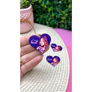 Aplique de Acrílico Emilly Vick Rosas Coração Roxo - Unidade