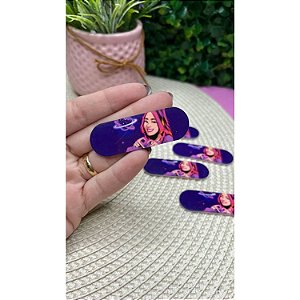 Aplique de Acrílico Barrinha Emilly Vick Rosas Roxo - Unidade