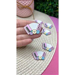 Aplique Emborrachado Festa Junina Gaita Rosa bebê - Unidade