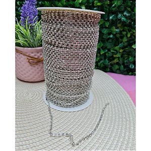 Corrente de Strass SS12 2.6mm Prata - Metro