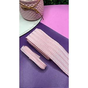 Fita Importada Trançada Rosa Bebe - Metro 38mm-N9