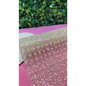 Manta de Strass Furtacor com Pérola - 1x40cm