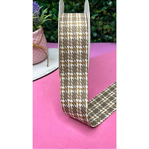Fita Importada Xadrez Tweed 38mm Marrom Claro - Metro
