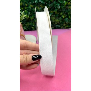 Fita de Veludo Cotelê 22mm Branco - Metro