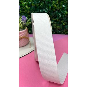 Fita de Veludo Cotelê 38mm Branco - Metro