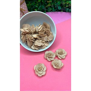 Flor de Poliéster Nude (2,5cm) - 5 Unidades