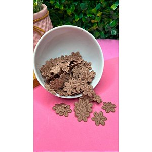 Flor Prensada Marrom Chocolate - 10 unidades