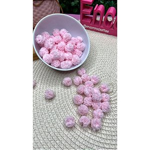 Pompom Malha (Renda) 1,5cm Rosa Bebê - 10 unidades
