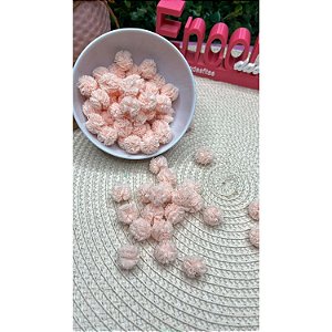 Pompom Malha (Renda) 1,5cm Salmão - 10 unidades