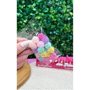 Pompom Malha (Renda) 1,5cm Misto Cores Candy - 20 unidades