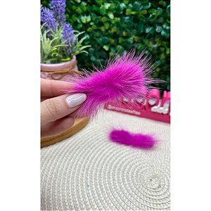 Pompom Bigode Baixo 4,5cm Rosa Pink (Fúcsia) - Unidade