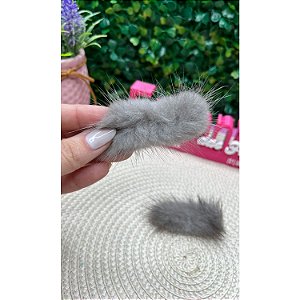 Pompom Bigode Baixo 4,5cm Cinza Chumbo - Unidade
