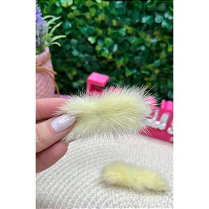 Pompom Bigode Baixo 4,5cm Amarelo Bebê - Unidade