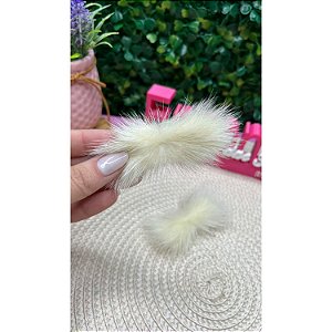 Pompom Bigode Baixo 4,5cm Off White - Unidade