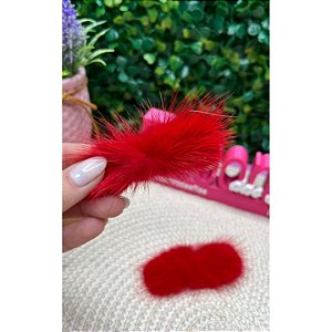 Pompom Bigode Baixo 4,5cm Vermelho - Unidade