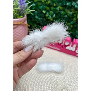 Pompom Bigode Baixo 4,5cm Branco - Unidade