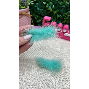 Pompom Bigode Baixo 4,5cm Verde Tiffany - Unidade