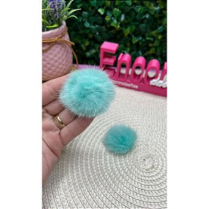 Pompom Baixo M 4cm Verde Tiffany - Unidade