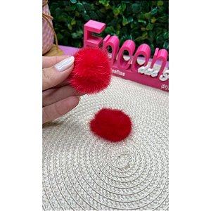 Pompom Baixo M 4cm Vermelho - Unidade