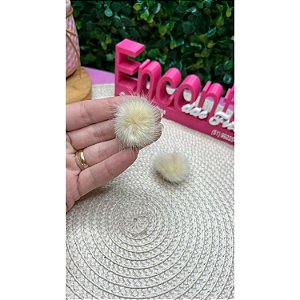 Pompom Baixo P 2,5cm Off White - Unidade