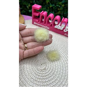 Pompom Baixo P 2,5cm Amarelo Bebê - Unidade