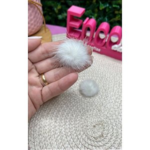 Pompom Baixo P 2,5cm Branco - Unidade