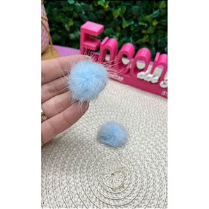 Pompom Baixo P 2,5cm Azul Bebê - Unidade