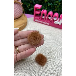 Pompom Baixo P 2,5cm Marrom - Unidade