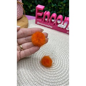 Pompom Baixo P 2,5cm Laranja - Unidade