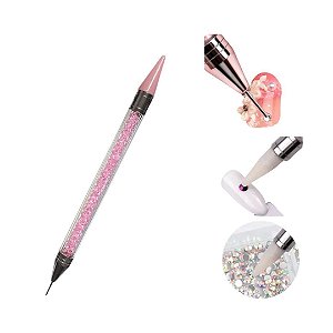 Caneta Pega Strass Rosa - Unidade