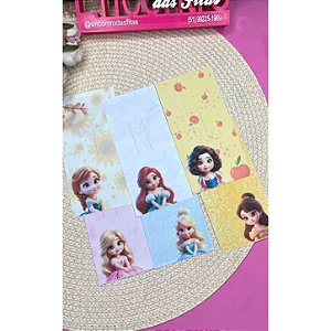 Tag Retangular Temática Princesas - 6 unidades