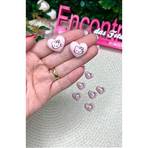 Aplique Chaton Coração Hello Kitty Rosa - Unidade