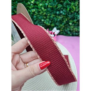 Fita Importada Tweed 38mm Bordô - Metro