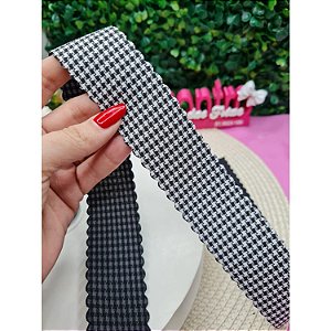 Fita Pied de Poulé 38mm Preto com Borda Ondulada - Metro