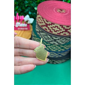 Aplique de Acrílico Dourado Cuia - Unidade