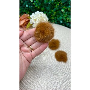 Pompom Baixo M 4cm Marrom - Unidade