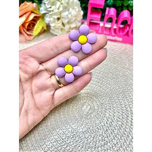 Aplique Emborrachado Flor Pequena 2,5cm Lilás - Unidade