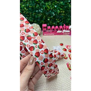 Fita Mili Gorgorão Estampado Morango 38mm - Metro