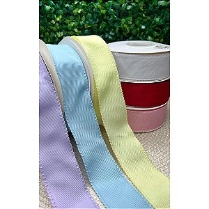 Fita Mili com Borda Trabalhada 38mm - Metro azul bebe