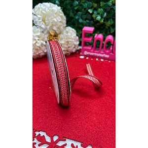 Coleção Natal: Fita Sinimbu 10mm Quadriculado Verde e Vermelho - Metro