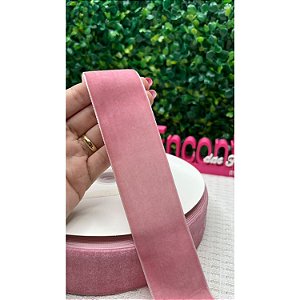 Fita de Veludo 38mm Rosa Bebê (cor 016) - Metro