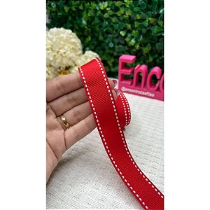 Fita Mili Gorgorão 22mm Pespontada Vermelho 235 - Metro