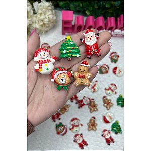 Aplique de Resina Natal 3cm - 5 unidades mista