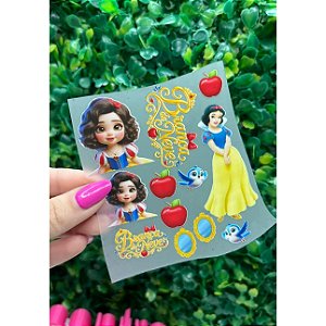 Cartela Termocolante Princesa Branca de Neve