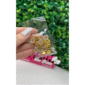Aplique Mini Chaton com Strass Rosa Bebê 20 unidades