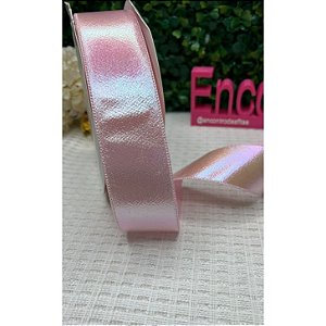 Fita Importada Metalizada 38mm Rosa Bebê - Metro