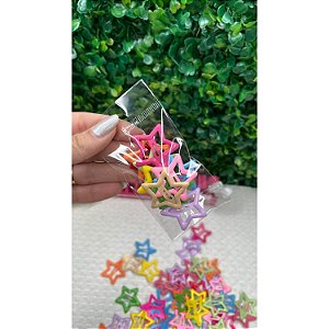 Kit 10 unidades Presilha TicTac Estrela Coloridas