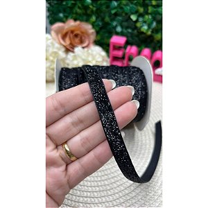 Fita de Lurex Esponjado 10mm Preto - Metro