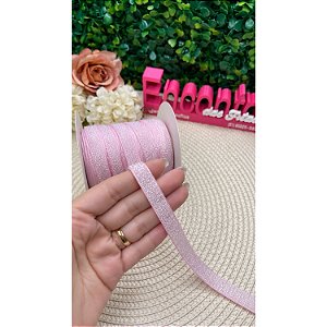 Fita de Lurex Esponjado 10mm Rosa Bebê - Metro